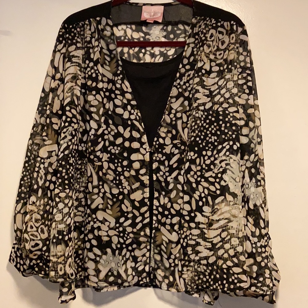 Romeo and Juliet couture blouse. Sheer. Unique design.
